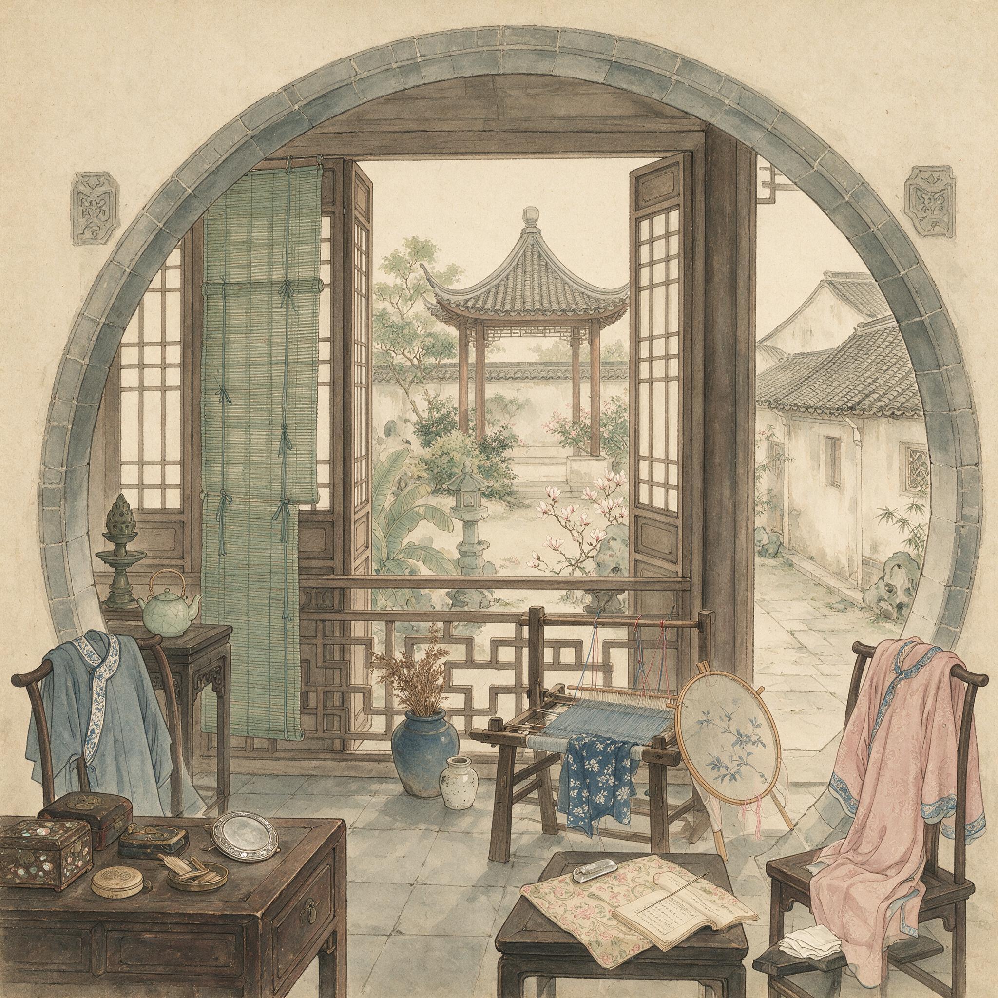 闺阁的围墙:历史出版插图