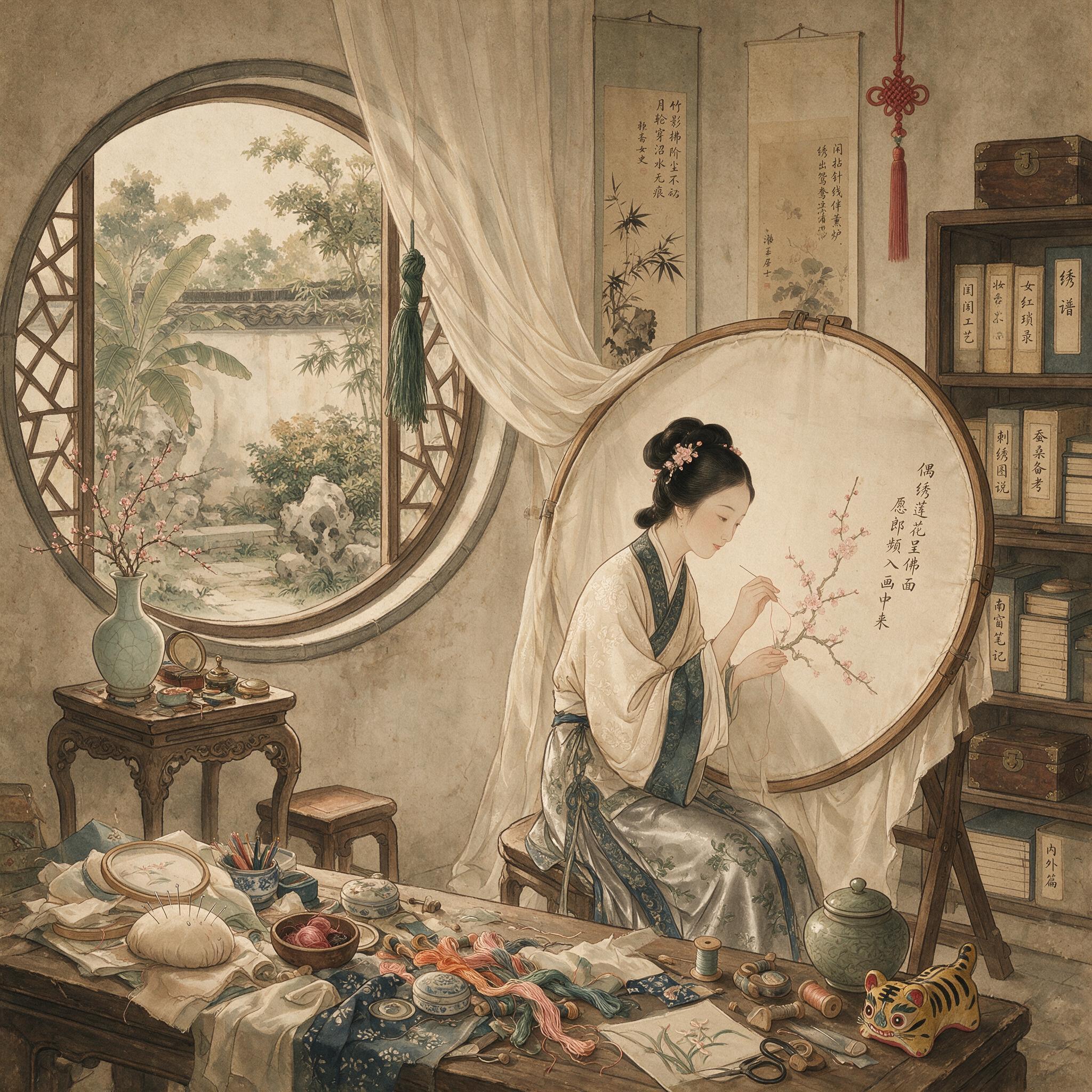 绣绷前的世界:历史出版插图