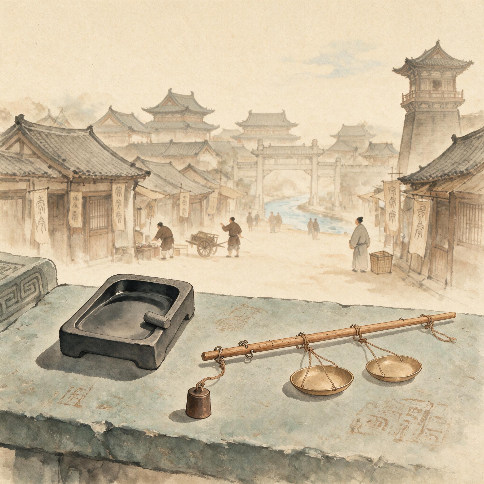 砚台与秤杆：历史出版插图