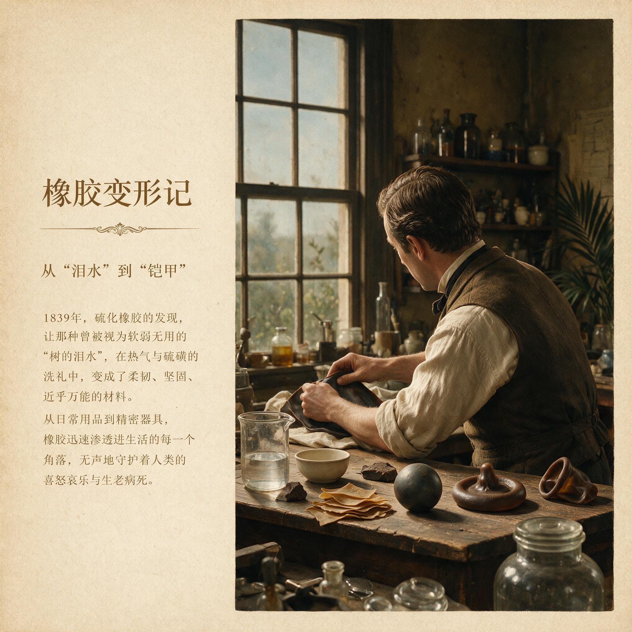 橡胶变形记:历史出版插图