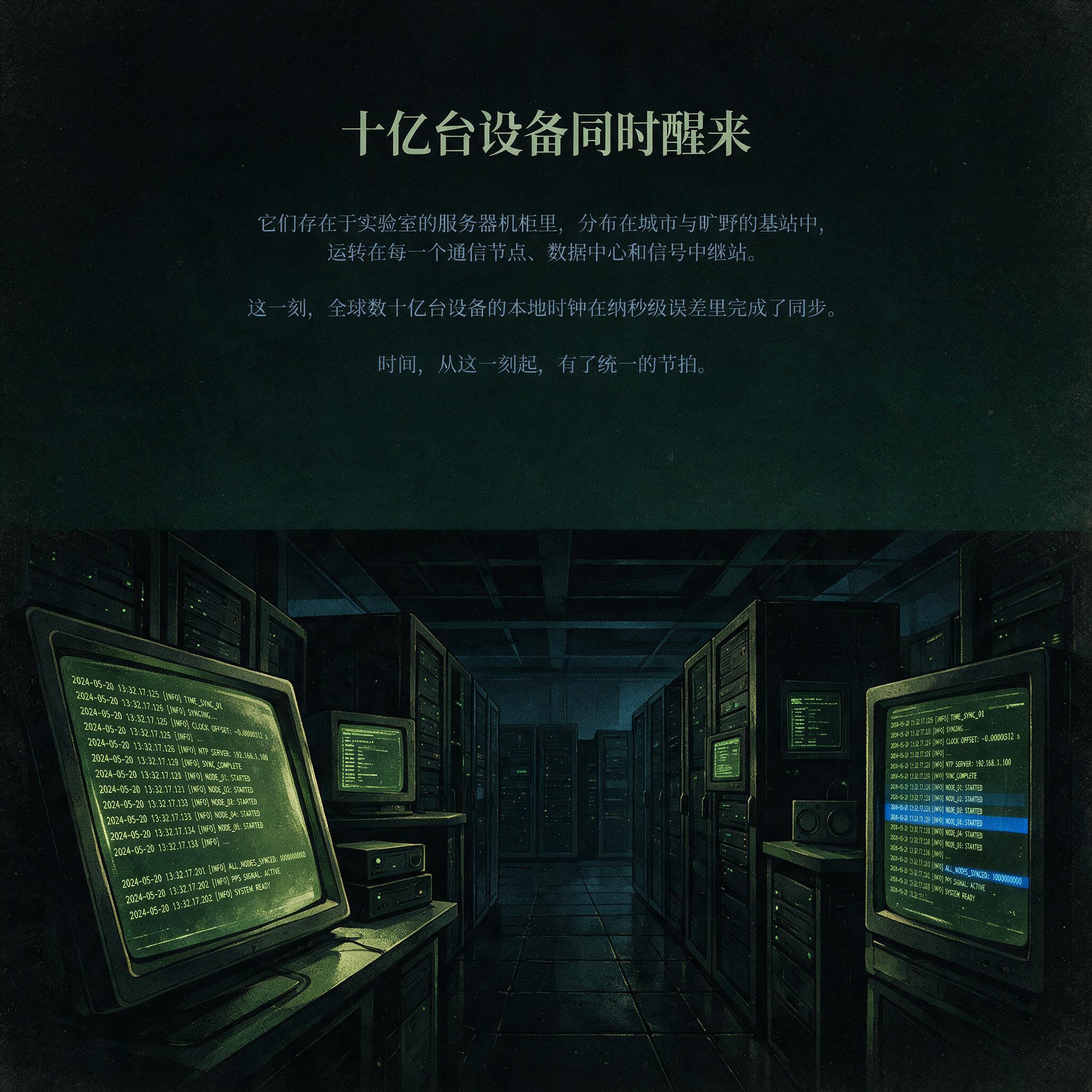 数据中心内的时间同步监控屏幕