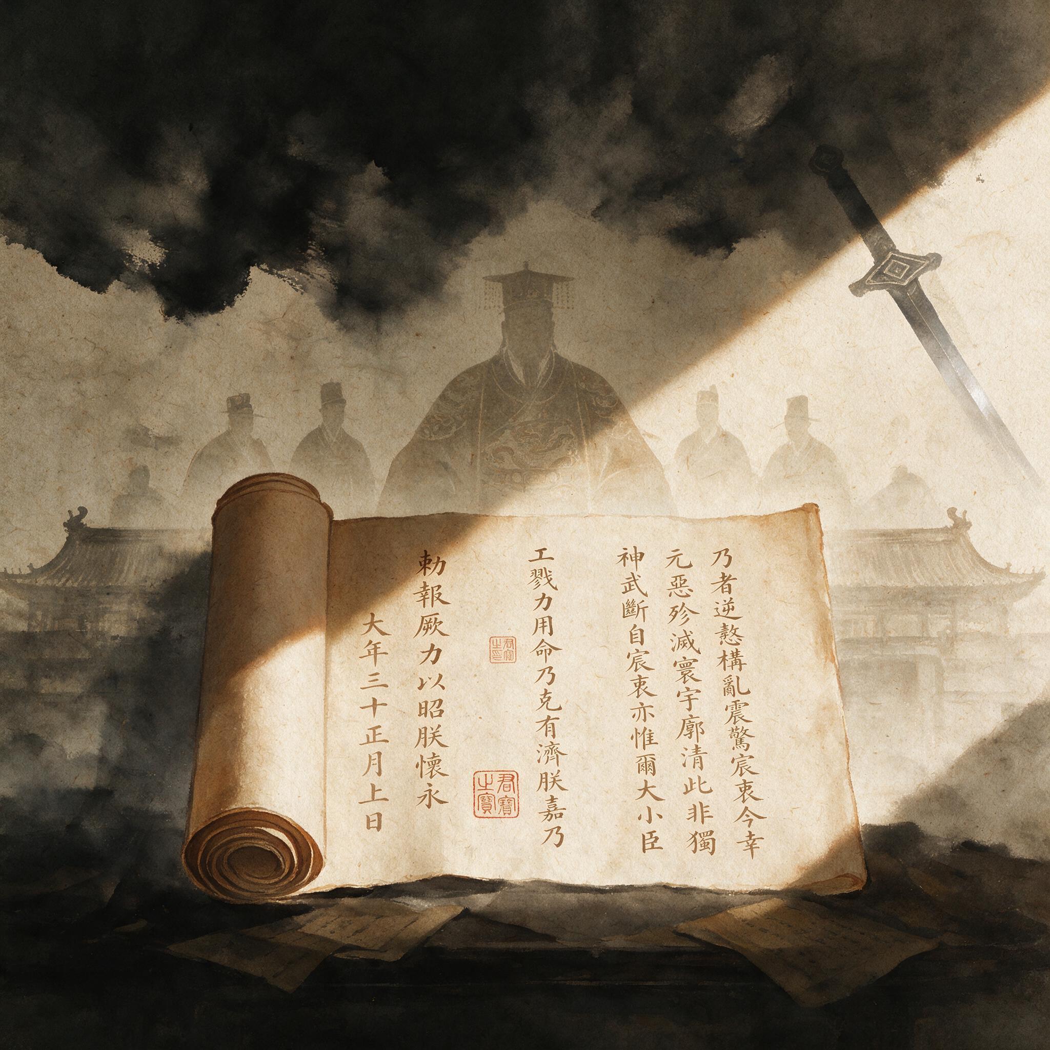 明代官场政治清算与权力博弈的抽象示意
