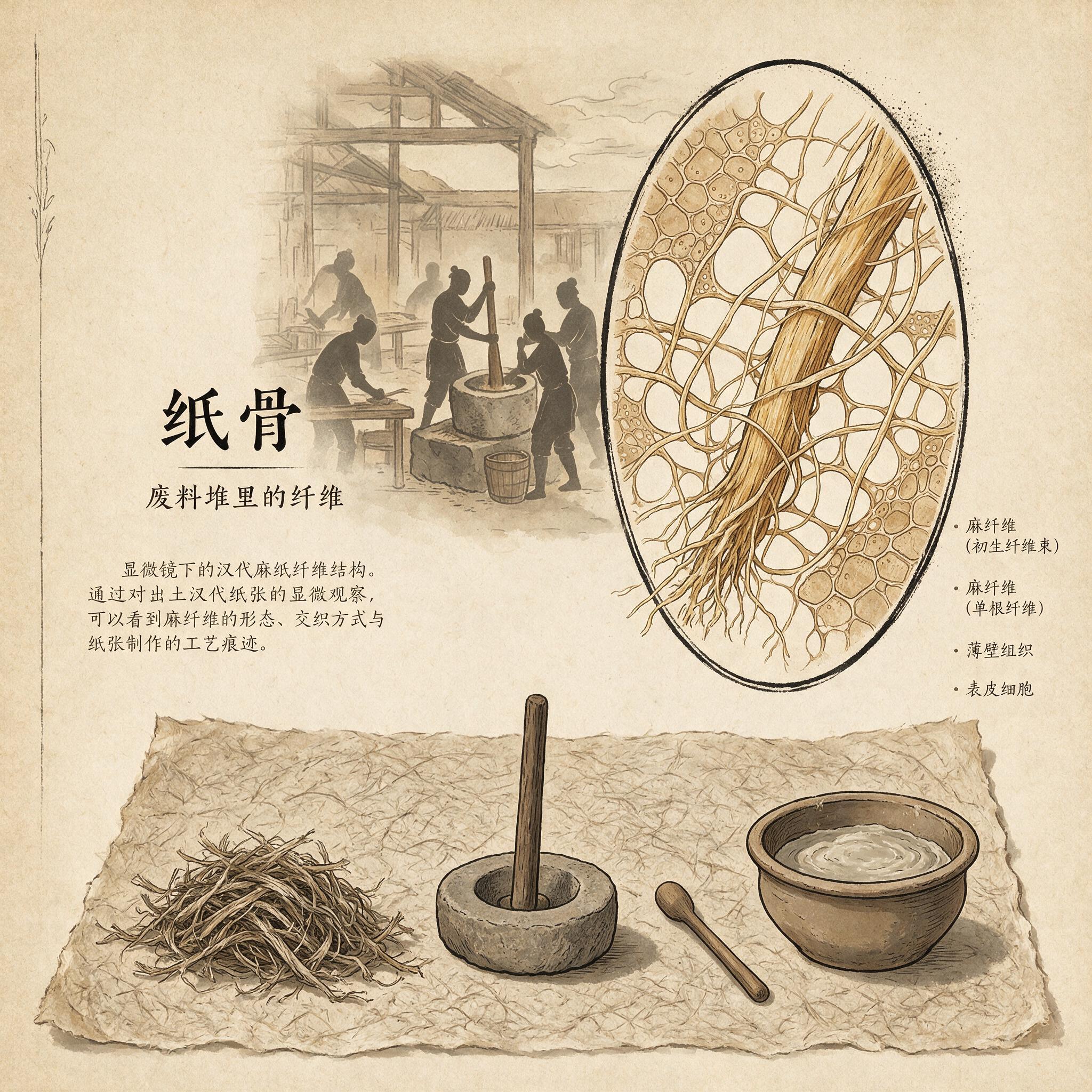 汉代麻纤维显微结构