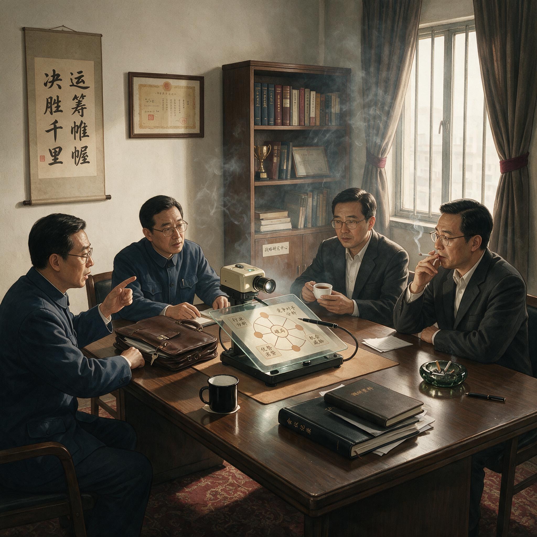 90年代中国食品企业会议室场景