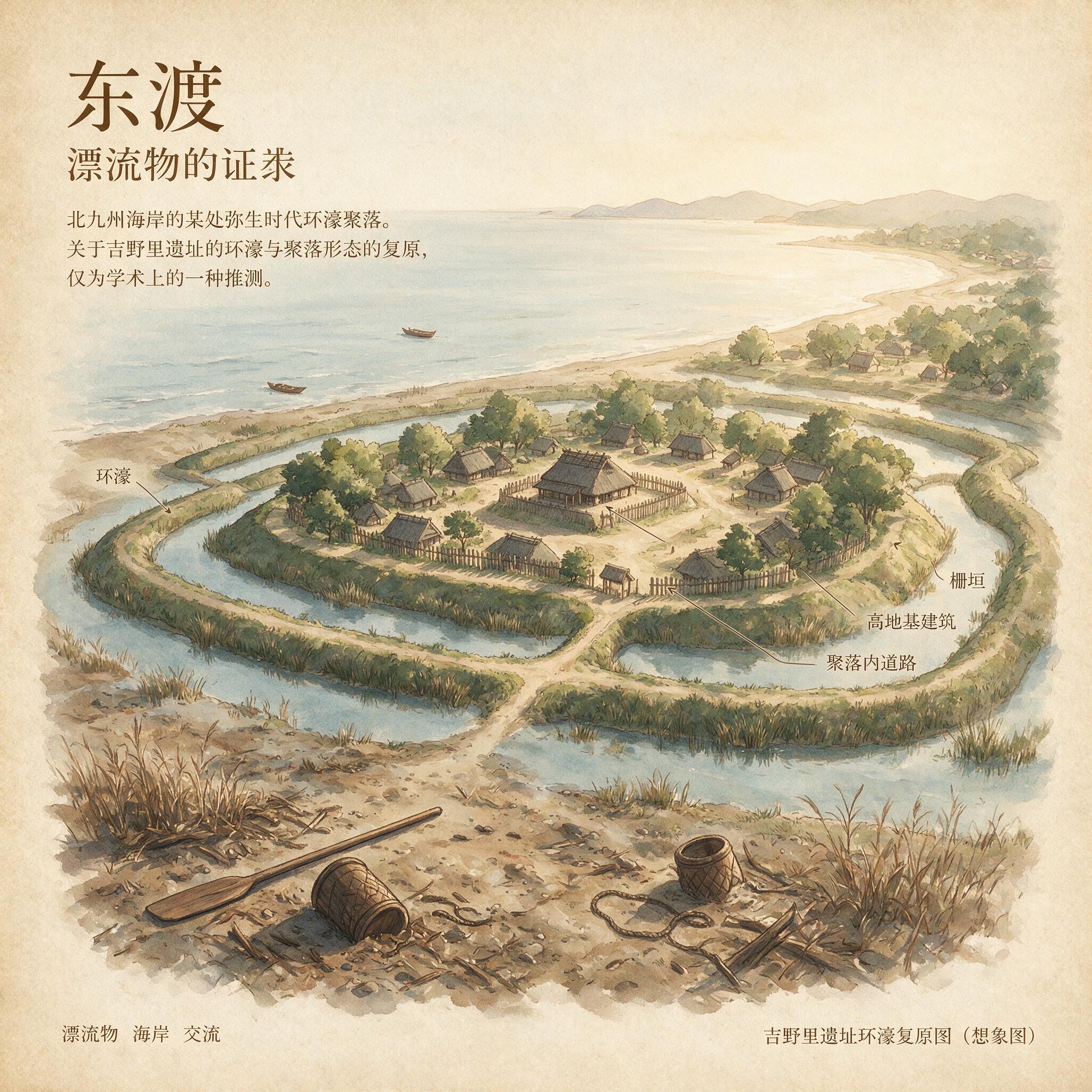 日本吉野里遗址环濠复原图