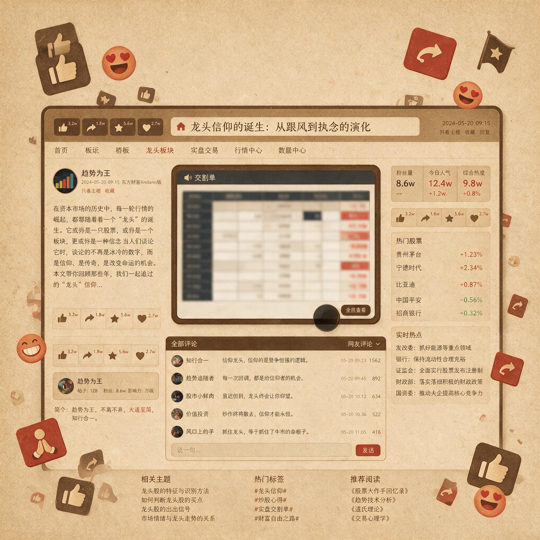 论坛交割单截图与狂热评论氛围