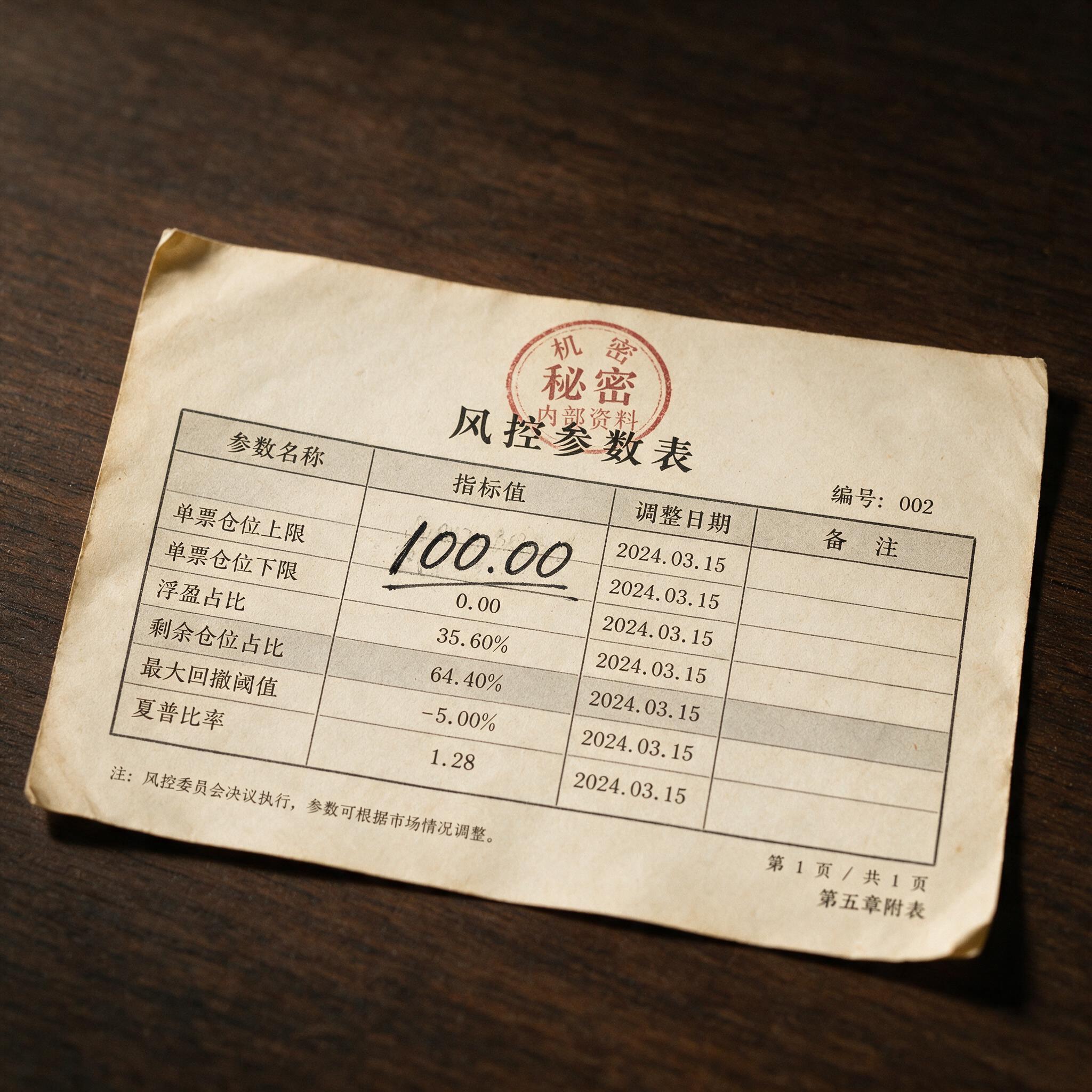 手写修改风控参数的表单