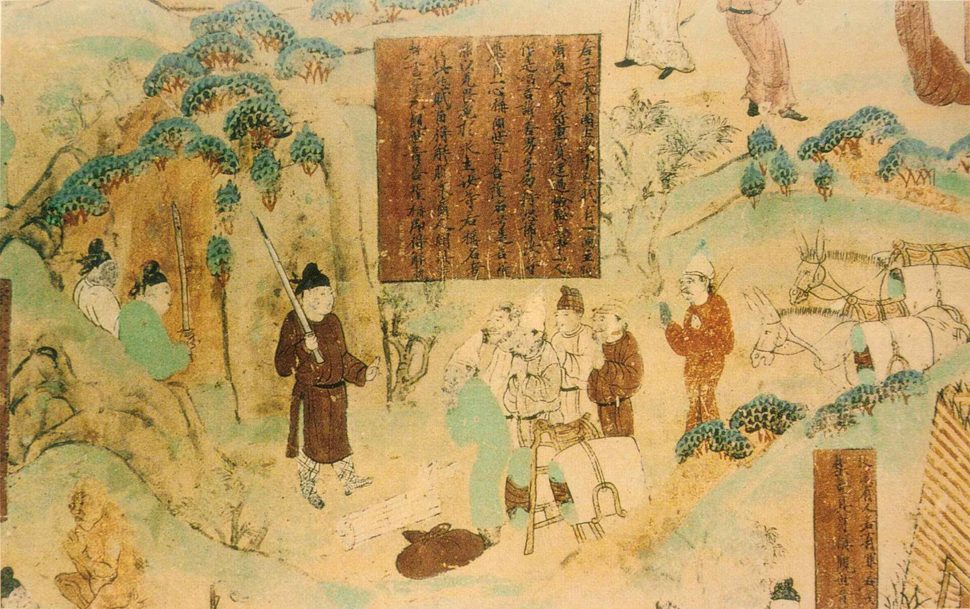 柏孜克里克千佛洞洞窟外景,展示崖壁上的蜂窝状窟龛。