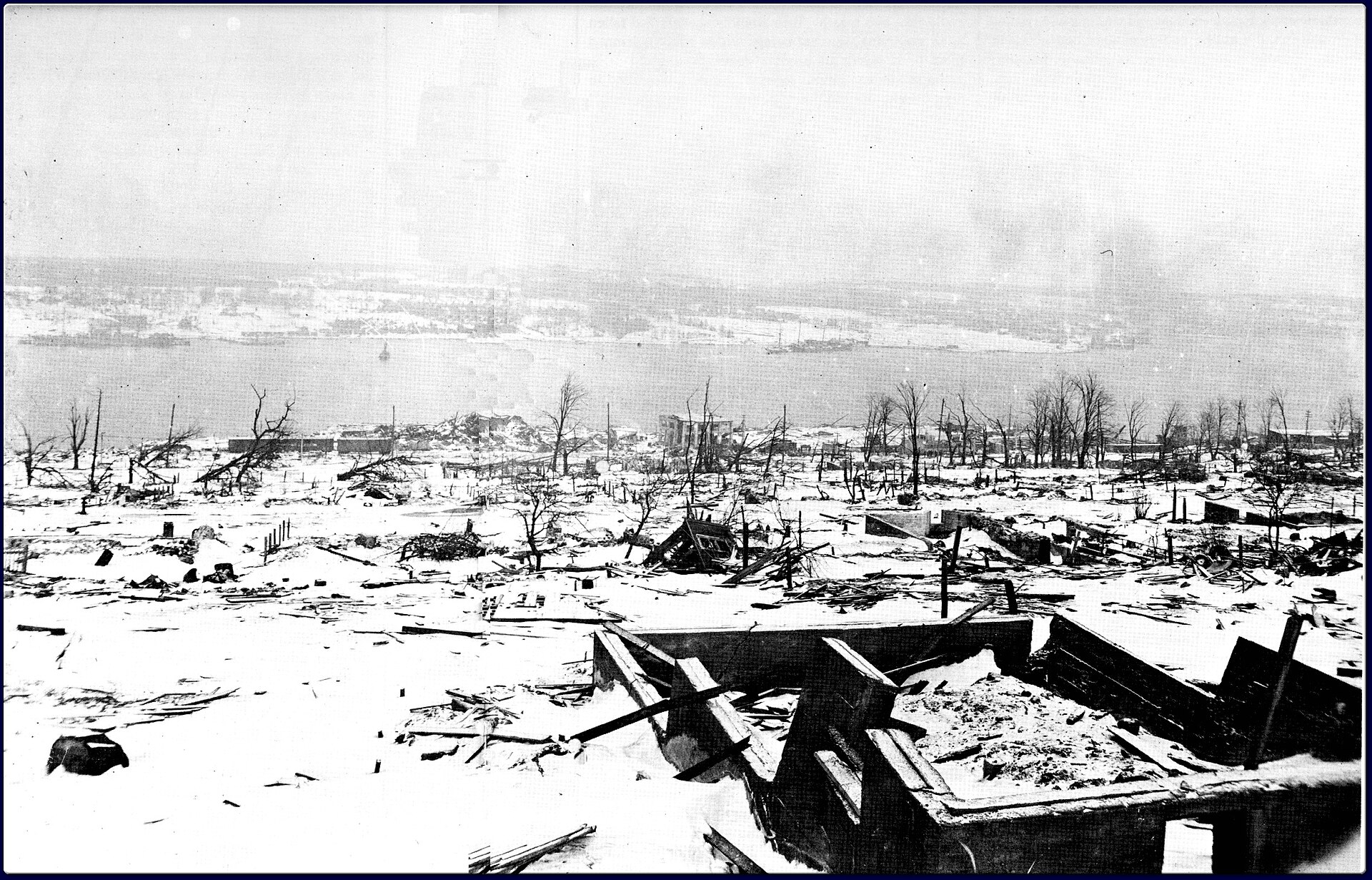 Halifax Harbour, looking toward Dartmouth, after the explosion of December 1917