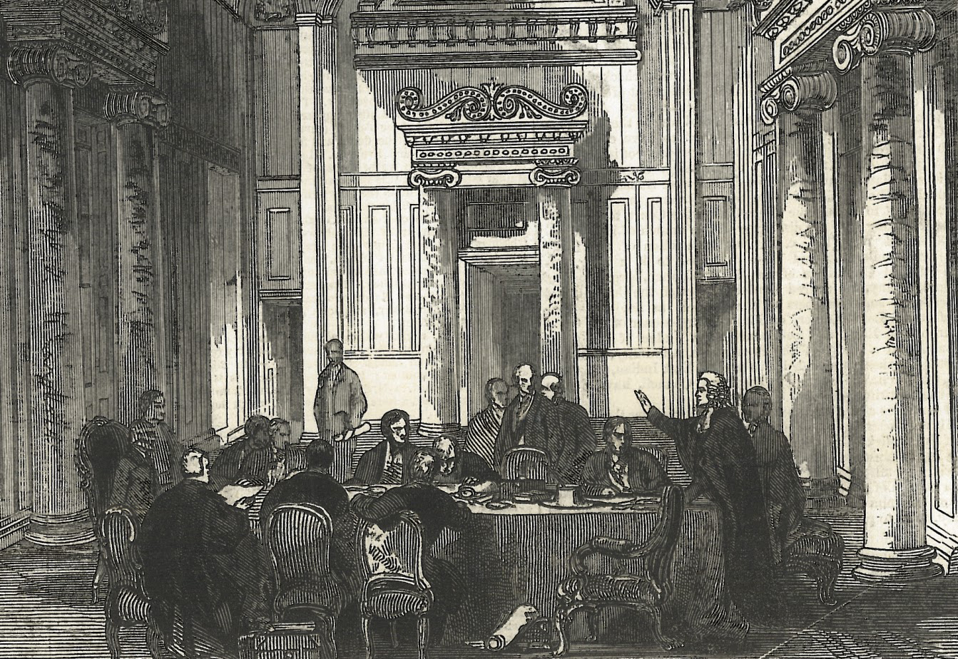 A sitting of the Judicial Committee of the Privy Council, as drawn for the Illustrated London News in 1846
